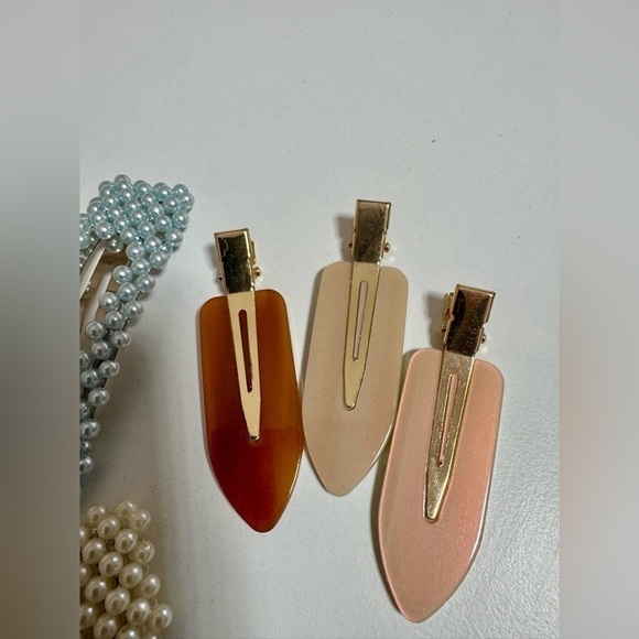 A New Day Faux Pearl Large Hair Clip Set + NO CREASE HAIR STYLING CLIPS - 3 PACK - Picture 11 of 12